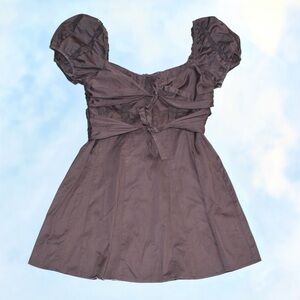 For Love And Lemons Black Mini Dress With Bows In Front